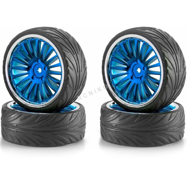 Koła 1:10 26mm Big Wheel Set 1 On-Road Blue-Chrome (4) Carson 500900085