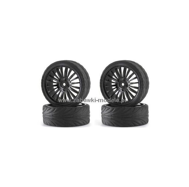 1:10 Scale 26mm Big Wheel Set On-Road Black (4) - Carson 500900087