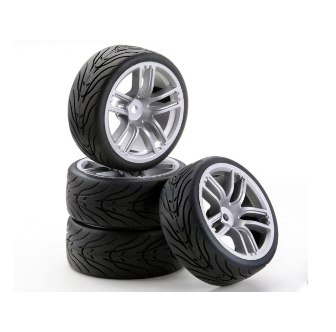 1:10 Scale 26mm Silver SC GT Wheels 4pcs. by Carson