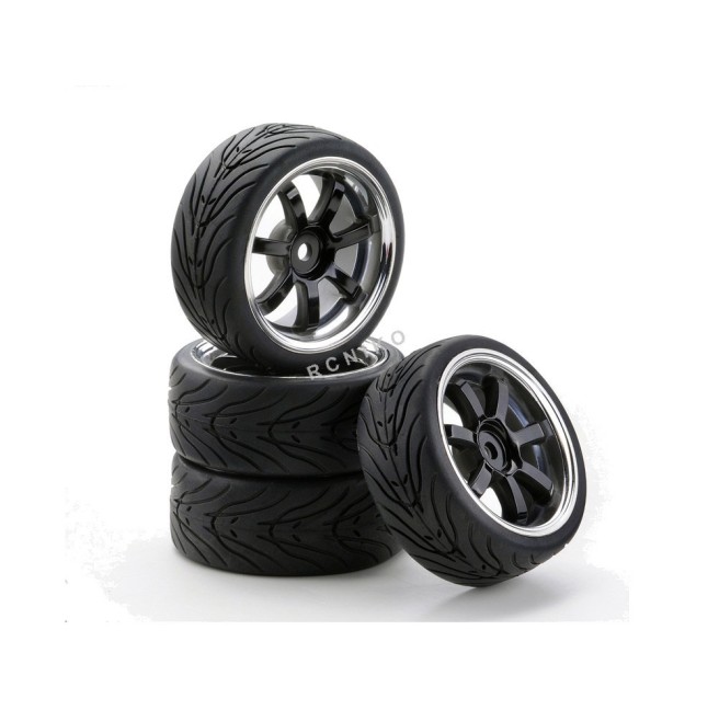 1:10 SC-LM Black/Chrome Wheels - Set of 4