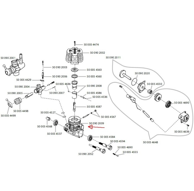 Force 3.5cc Engine Body Assembly