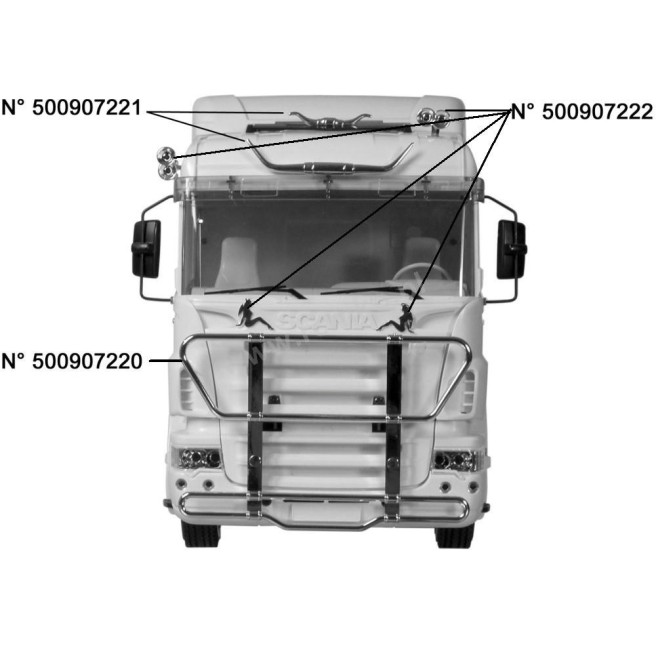 1:14 Scale Truck Bull Horns Chrome Trophy Set for Tamiya 1:14 Truck Models