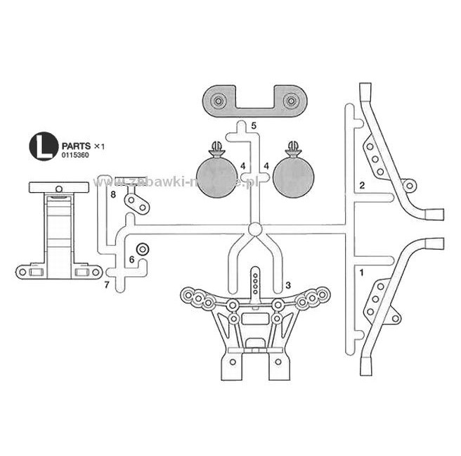 Tamiya 10115360A GB-01 Części L1-3, 5, 7-8 - foto 1