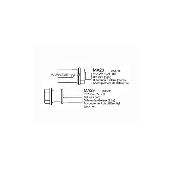 Tamiya 19805735 TA-04 Kielichy dyferencjału - foto 1