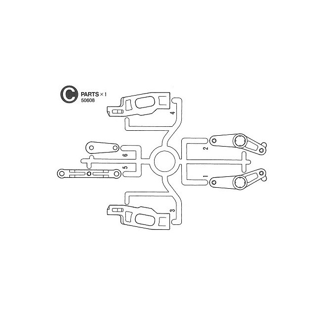 Tamiya 50608 TGX Części C - C1-6 - foto 1