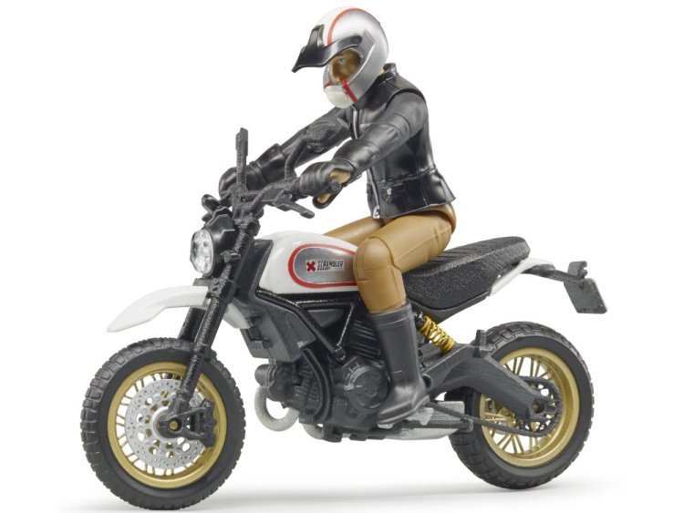 Zabawka motocykl Scrambler Ducati Desert Sled z figurką